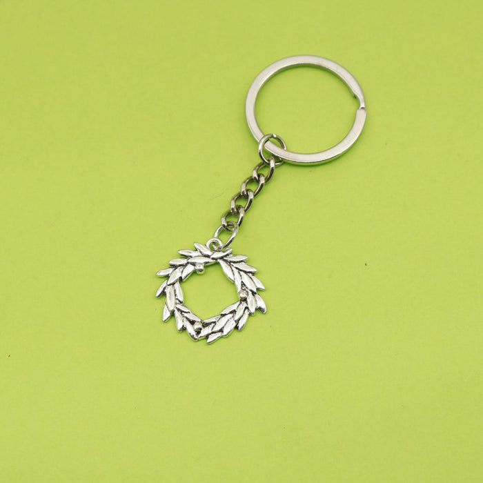 Zinc Alloy Olive Branch Keychain Minimalist Key Ring Gift
