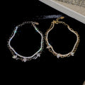 18K Gold Plated Copper Double Layer Zircon Flower Bangle Korean Elegant OL Jewelry view 4