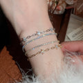18K Gold Plated Copper Double Layer Zircon Flower Bangle Korean Elegant OL Jewelry view 3