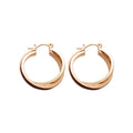 Vintage Red Enamel Cross Copper Hoop Earrings Minimalist Geometric Daily Commuter Jewelry view 5