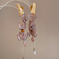 Light Luxury Chiffon Floral Tassel Drop Earrings With Silver Posts For Sweet Feminine Style view 2