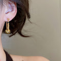 18K Gold Plated Zircon Tiger Eye Necklace Earrings Jewelry Set, Vintage Maillard Style view 3