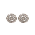 Copper Zircon Round Hollow Stud Earrings Korean Minimalist Light Luxury Geometric Design view 5