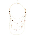 Vintage Light Luxury Faux Pearl Tiger Eye Beaded Multi Layer Sweater Necklace view 5