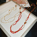 Chinese Style Artificial Crystal Beaded Floral Long Sweater Necklace For Women view 4