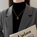 18K Gold Plated Copper Zircon Horse Necklace Earrings Jewelry Set For Women view 2