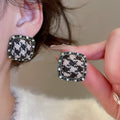Alloy Silver Pin Rhinestone Square Stud Earrings Vintage Maillard Geometric Women's Jewelry view 4