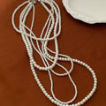 Elegant Multilayer Faux Pearl Beaded Sweater Necklace, Light Luxury Geometric Round Choker For Women view 4