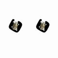 Silver Needle Fabric Rhinestone Diamond Geometric Stud Earrings For Women Light Luxury Minimalist OL Chic view 5