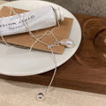 Silver Tone Baroque Faux Pearl Pendant Necklace For Women, Old Money Oval Geometric Choker view 4