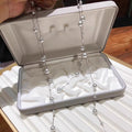 Korean Style Glass Bead Faux Pearl Layered Sweater Necklace Light Luxury Geometric Round Design view 2