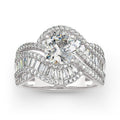 Light Luxury Geometric Square Micro Pave Proposal Ring For Women, Style Fashion Jewelry view 1