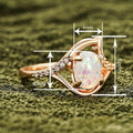Niche Irregular Line Ring For Women With Micro Pave Imitation Opal And Elegant Hong Kong Style view 4