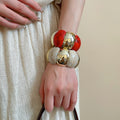 Statement Acrylic Marbled Geometric Spliced Elastic Bangle For Women view 4