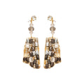 Light Luxury Geometric Square Faux Crystal Drop Earrings With Silver Pins For Women view 5