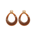 Resin Teardrop Hollow Pendant Drop Earrings With Silver Needle Vintage Casual Style view 5