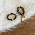 Light Luxury Tiger Eye Copper Coin Pony Stretch Ring For Women New Chinese Retro Geometric Design view 4