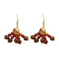 Bohemian Ethnic Wood Bead Stone Tassel Drop Earrings For Women Geometric Ear Hook Jewelry view 5
