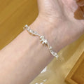 Korean Style Copper Zircon Bow Hollow Lace Bangle Sweet Light Luxury Bracelet Jewelry view 3