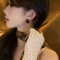 Maillard Style Resin Teardrop Clip-on Earrings With Silver Needle Convertible Design view 4