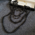 Acrylic Beaded Multi Layer Tassel Sweater Necklace, Vintage Ethnic Round Geometric Choker view 4
