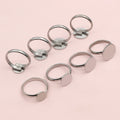 High Quality Stainless Steel 8/10/12/14mm Flat Pad Ring Gemstone Settings For DIY Jewelry view 4