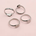 High Quality Stainless Steel 8/10/12/14mm Flat Pad Ring Gemstone Settings For DIY Jewelry view 2