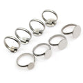 High Quality Stainless Steel 8/10/12/14mm Flat Pad Ring Gemstone Settings For DIY Jewelry view 1