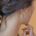 Korean Metal Oil Painting Glitter Ear Cuffs For Women, Daily Elegant Fairy Style Accessories Earrings view 3