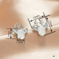 Simple Christmas Reindeer Stud Earrings For Women, Cute Faux Jade Festive Holiday Jewelry view 4