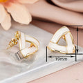Metal Oil Painting Stud Earrings For Women Shimmer Triangle Trendy Design Live Jewelry view 4