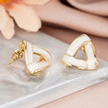 Metal Oil Painting Stud Earrings For Women Shimmer Triangle Trendy Design Live Jewelry view 3