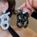 Acrylic Chain Tassel Stud Earrings And Necklace Jewelry Set, Minimalist European Style view 4