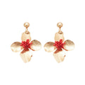 Light Luxury Iron Floral Pendant Drop Earrings With Silver Pins For Women view 5