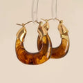 Light Luxury Copper Round Hoop Earrings For Women Minimalist Geometric Commuter Jewelry view 3