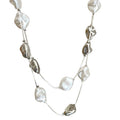 Vintage Double Layer Irregular Faux Pearl Geometric Sweater Necklace Light Luxury Statement Jewelry view 5
