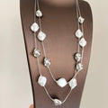 Vintage Double Layer Irregular Faux Pearl Geometric Sweater Necklace Light Luxury Statement Jewelry view 4