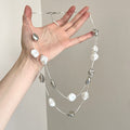 Vintage Double Layer Irregular Faux Pearl Geometric Sweater Necklace Light Luxury Statement Jewelry view 1