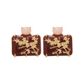 Chinese Style Alloy Square Plum Blossom Oil Drip Stud Earrings Elegant Light Luxury Jewelry view 5