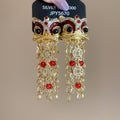 Alloy Zircon Enamel Lion Dance Coin Tassel Chinese Style Drop Earrings With Silver Posts view 4