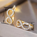French Style Infinite Loop Ear Cuff For Women, Light Luxury Micro Paved Fashion Jewelry Earrings view 4