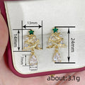 Christmas Tree Teardrop Pendant Stud Earrings For Women With Mini Pearl, Korean Holiday Jewelry view 4