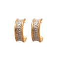 18K Gold Plated Copper Two Tone C Shaped Wrinkle Stud Earrings French Vintage Light Luxury Jewelry view 5