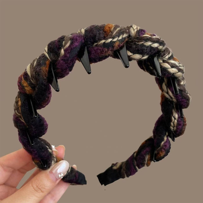 Knitted Wrapped Wavy Headband For High Crown Styling