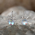 Cute Reindeer Christmas Ear Cuffs With Faux Moonstone Gloss, Sweet Festive Fashion Earrings view 1