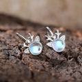Cute Reindeer Christmas Ear Cuffs With Faux Moonstone Gloss, Sweet Festive Fashion Earrings view 2