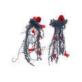Chic Wool Yarn Resin Flower Tassel Drop Earrings With Silver Pins view 5