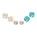 Artificial Crystal Geometric Flower Stud Earrings Jewelry Set For Elegant OL Daily Wear view 5