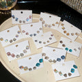 Artificial Crystal Geometric Flower Stud Earrings Jewelry Set For Elegant OL Daily Wear view 3