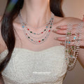 Vintage Court Style Glass Bead Faux Pearl Geometric Round Choker Necklace view 1
